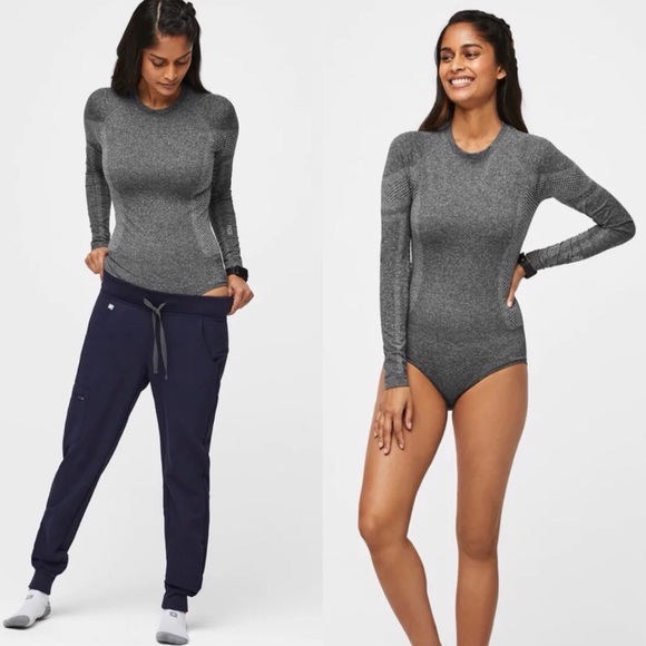 Figs | Tops | Figs Salta Bodysuit In Graphite Seamless Slim Fit Limited  Edition | Poshmark